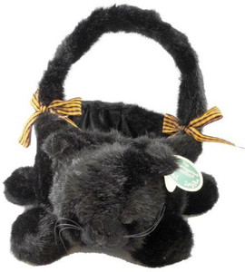 Bearington Bears Bearington Jinx Fluffy Black Cat Basket