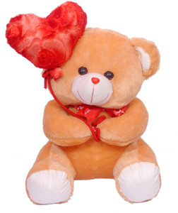 Ktkashish Toys Kashish red & brown ballon teddy bear 20 inch - 20 inch