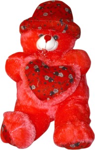 S S Mart Red Heart Teddy Bear with cap 2 feet  - 60 cm