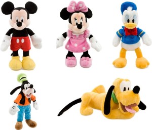 Disney Store Deluxe Plush Bean bag Mickey Mouse and Friends Set Mickey Minnie Donald Pluto Goofy  - 9 inch