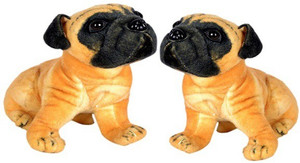 VRV Soft Toy Pug Dog 32 cm (set of 2) - 15 cm