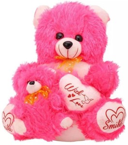 Pari Pink Teddy Bear with Baby  - 45 cm