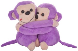 Tickles Purple Couple Monkey  - 16 cm