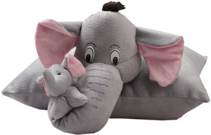 Vpra Mart Mother Elephant With baby 2 in 1 Pillow - 43 cm