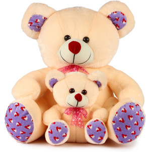 Deals India Cream Mother And Baby Teddy - 40 cm
