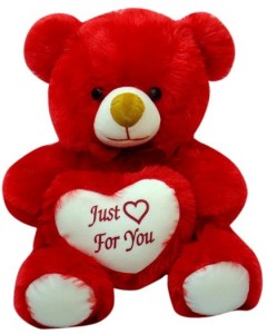 Sana REdish Teddy Sitting With Heart  - 65 cm