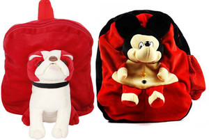 MGP Creation Exclusive Red Pug Dog & Red Micky Nursery Kids School Bag - 14 inch