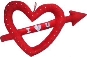 Aparshi Designer Soft Arrow Heart Stuffed Toy - 30 cm