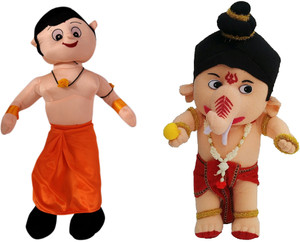 Poonam Big Size Chota Bheem Kids Plush Soft Toy 50cm (20inch) With Big Size Bal Ganesha 50Cm (20inch) - 50 cm
