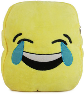 Deals India Deals India Kids Shoulder Yellow Happy HAHA Smiley Bag (38 x 30 x 10 cm)(BagSmileyX_1) - 32 cm