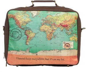 Bandbox World Map Suitcase Bag Cabin Luggage - 120 inch