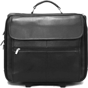Brune NEW HAND MADE BLACK 100% GENUINE STROLLEY BAG Expandable Cabin Luggage - 13 inch