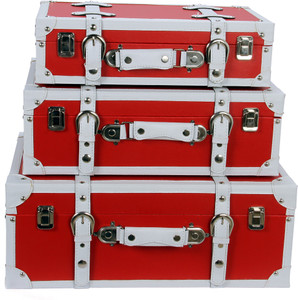 Vishal Props Red Rectangle suitcase set of 3 Check-in Luggage - 50 inch