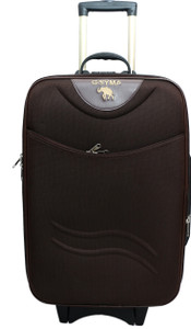 GOYMA Stylish Hard Shell Expandable 20 Inches Brown Color Trolley Bag Cabin Luggage - 20 inch
