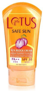 LOTUS Sunscreen SPF 30 PA Safe Sun Block Cream Price in