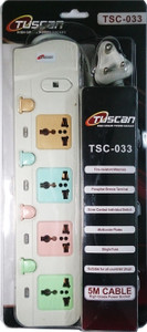 Tuscan High Power Extension Cord 4 Socket Surge Protector