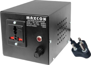 MX Voltage Converter For Electrical Appliances upto 500 Watts with 15 Ampere Plug - Converts 110 Volts to 220 V 1 Socket Surge Protector