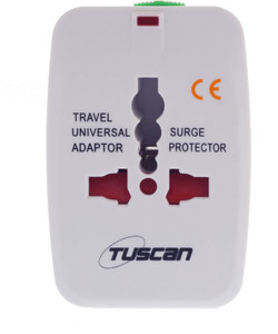 Tuscan Conversion Plug 1 Single Adapter Surge Protector 1 Socket Surge Protector