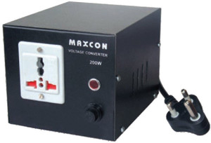 MX Voltage Converter For Electrical Appliances upto 2000 Watts with 15 Ampere Plug - Converts 110 Volts to 220 V 1 Socket Surge Protector