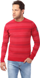 Club Fox Striped Round Neck Casual Men 