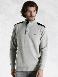 Roadster Self Design Turtle Neck Casual 