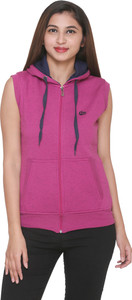 CEE FOR Sleeveless Self Design Women's Sweatshirt