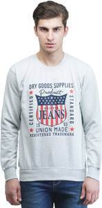 Griffel Full Sleeve Self Design Men's Sweatshirt
