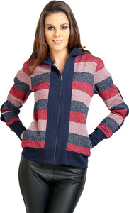 Moda Elementi Full Sleeve Striped Women's Sweatshirt