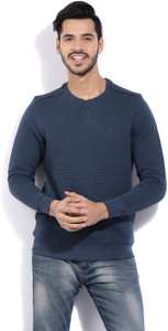 Numero Uno Full Sleeve Self Design Men's Sweatshirt