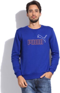 puma full sleeve solid men's sweatshirt