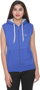 CEE FOR Sleeveless Self Design Women's Sweatshirt