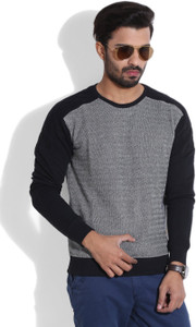United Colors of Benetton Full Sleeve Self Design Men's Sweatshirt
