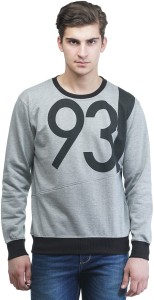 Griffel Full Sleeve Self Design Men's Sweatshirt