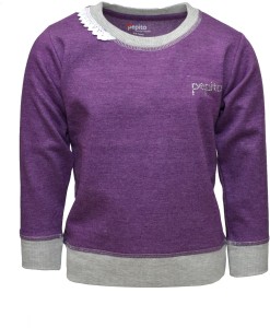 Pepito Full Sleeve Solid Girls Sweatshirt