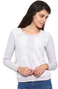 Mystere Paris Full Sleeve Self Design Women's Sweatshirt