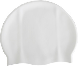 white swimming hat