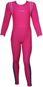 Veloz Girls Swimwear Bodysuit with Full Sleeves and Full Legs Solid Girls Swimsuit