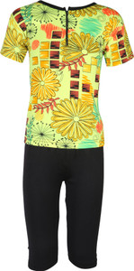 Rovars Floral Print Girls Swimsuit