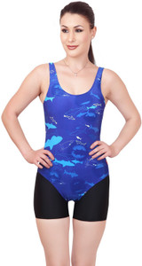 Enkay E059_blue Printed Women's Swimsuit