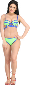 N-Gal Sea Green Dominated Bikini Swimsuit Solid Women's Swimsuit