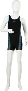Speedo Monogram Legsuit Solid Girls Swimsuit