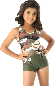 Fascinating Graphic Print Girls Swimsuit