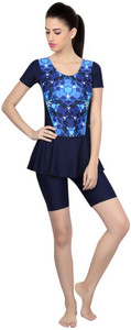 Veloz With Frock / Sleeve / cycling Floral Print Girls Swimsuit