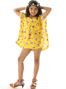 Fascinating Stunning Pom Printed Girls Swimsuit