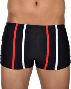 AquaChamp Swimwear - Export Quality - Black Swim Trunk for Men/Boys - 1704 Solid Men's Swimsuit