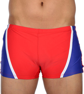 AquaChamp Swimwear - Export Quality - Red Swim Trunk for Men/Boys - 1702 Solid Men's Swimsuit