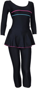 Champ Frock with 3/4th Sleeves & 3/4th Legs Solid Women's Swimsuit