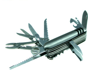 HE Retail Metal 15 Function Multi Utility Swiss Knife