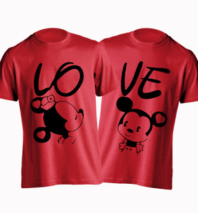Young Trendz Printed Women's Round Neck Red T-Shirt