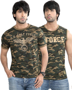 Difference of Opinion Printed Men's Round Neck Green T-Shirt